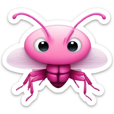 Cute pink insects sticker