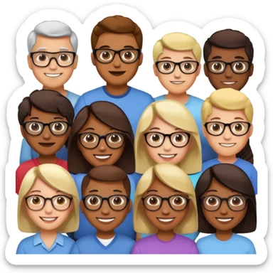 Generate a realistic emoji of someone a group of inteligent people sticker