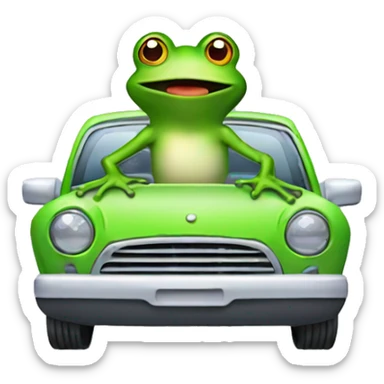 Frog  opening car radiator hot water sticker