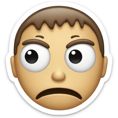 emoji with an angry four line symbol on head sticker