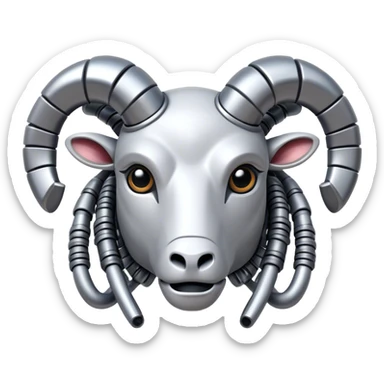 Cybernetic, Mechanical Ram(Goat) head  sticker