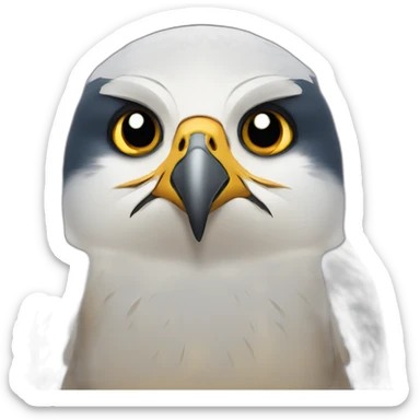 peregrine falcon face depressed sticker