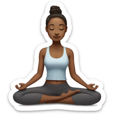 A brunnete doing yoga sticker