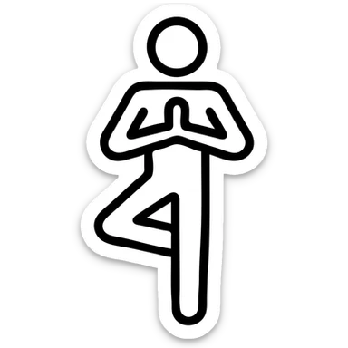 icon on the theme of yoga classes. image of a person in tree asana pose sticker
