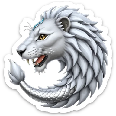 Silver Elder Scrolls Online Lion eating its tail Ouroboro sticker