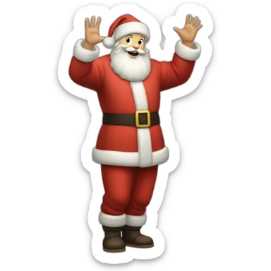 Full height Actively gesturing with hands pale skin Santa Claus sticker