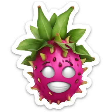 smiley dragonfruit wearing a master degree hat sticker