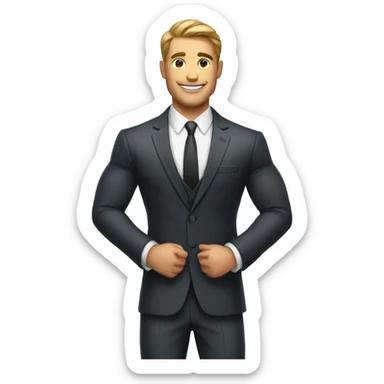 A handsome muscular man in a suit sticker