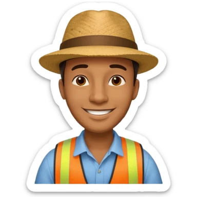 homme créole réunionnais  avec chapeau embouteillage route  sticker