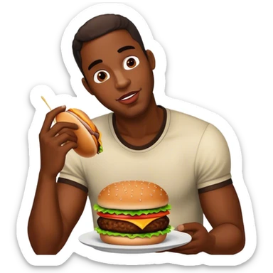 Duke Dennis eating hamburgers  sticker