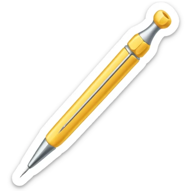 sewing needle with yellow thread sticker