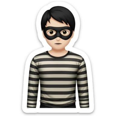 Thief in black mask and stripped shirt sticker