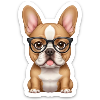 Französische Bulldogge mit Brille  sticker
