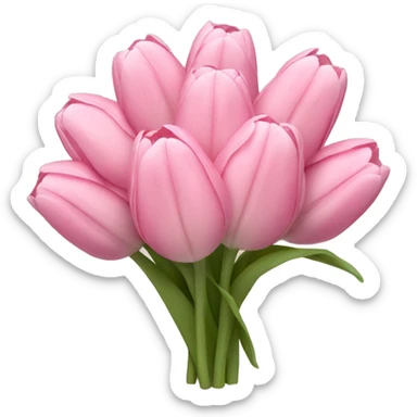 Soft pink tulip bouquet  sticker