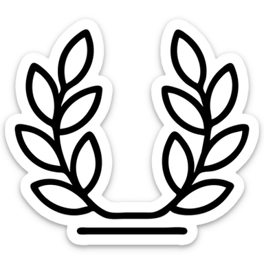 minimalist modern icon of a Greek god crown, silver, geometric shapes, clean lines sticker