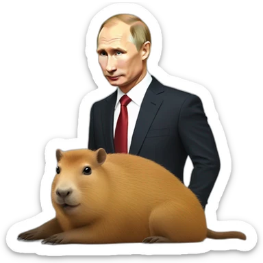 Vladimir Putin whit a Capybara  sticker