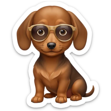 Miniature dachshund with sunglasses  sticker