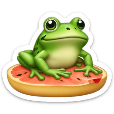 Grenouille avec un pastèque sticker