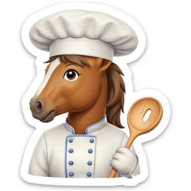 horse with chef hat sticker