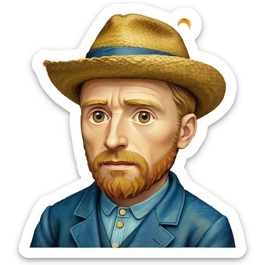 cinematic-realistic-vincent-van-gogh-pop-culture-emoji,-featuring-an-expressive-portrayal-inspired-by-the-legendary-painter-rendered-with-dynamic,-swirling-textures-and-artistic-lighting. sticker