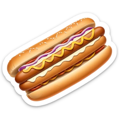 A Seattle style hotdog; a hot dog with cream cheese and grilled onions on it sticker