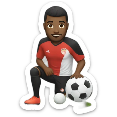 persona jugando futbol sticker