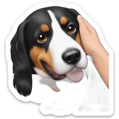 Entlebucher zennenhund with owner with long black hair sticker