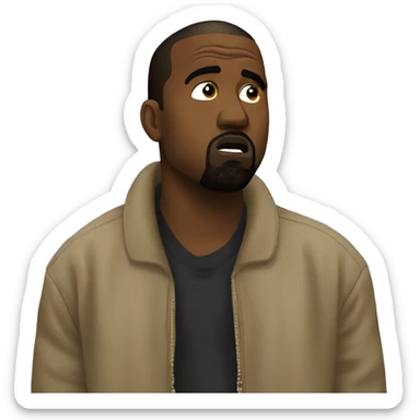 Kanye west doing "shhhh" gesture sticker