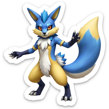 Lucario-Lombax-Renamon-hybrid (Full body) sticker