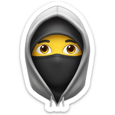 a masked guy in hoddie sticker