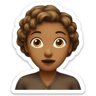 brown woman shrugging sticker