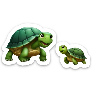 Little Turtle asking big turtle for advic sticker