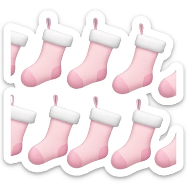 Three light pink Christmas stockings  sticker