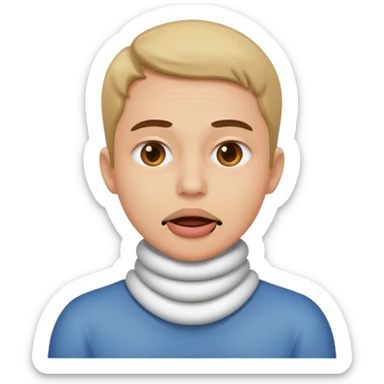 Gagging face with 2 hands around its neck  sticker