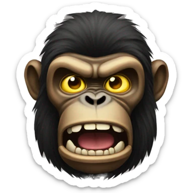 A angry ape as yellow emoji  sticker