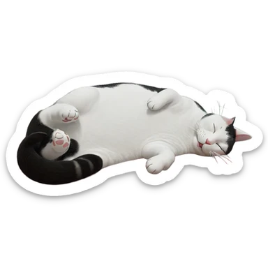 sleeping cat with closed eyes sticker