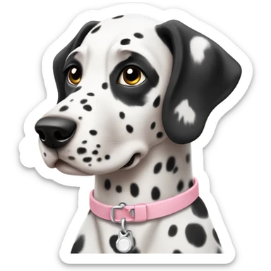 a dalmatian with a light pink collar  sticker