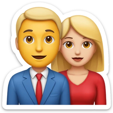 An emoji man behind an emoji women in a way that it seems that he's giving her backshots sticker