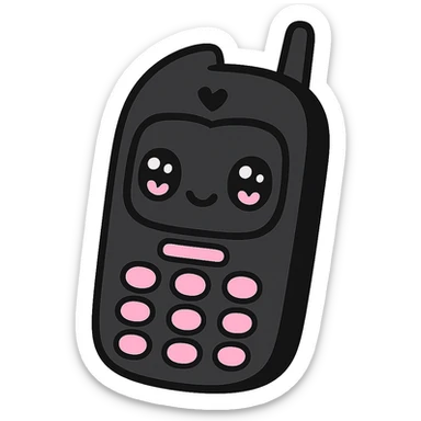 gothic phone, black and pink colors sticker