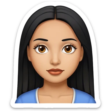 Latina with straight black hair  sticker