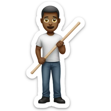 man standing holding placard on stick sticker