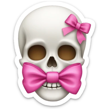 Skull with a pink bow sticker