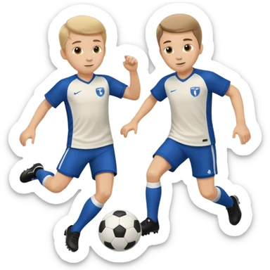 two brothers playings soccer sticker