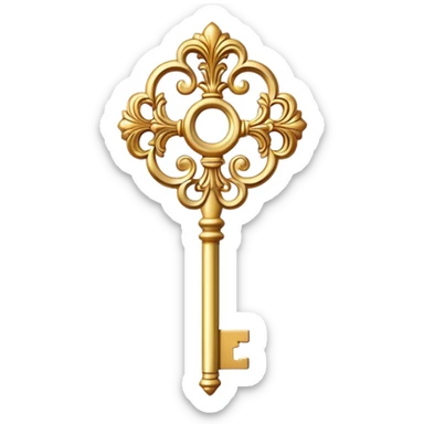 shiny gold key sticker