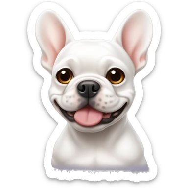 White Frenchie ￼ sticker
