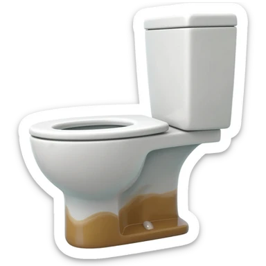 toilet with brown water sticker