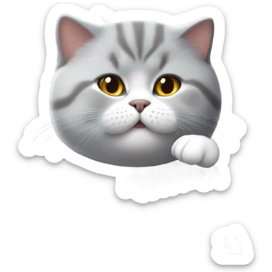 british shorthair cat being pampered  sticker