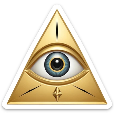 Equilateral triangle with eye in center with hidden Templar cross in pupil sticker