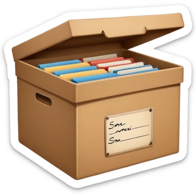 file storage box with label sticker