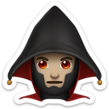 tete marchmalo sous capuche noir avec corne de diable rouge sticker